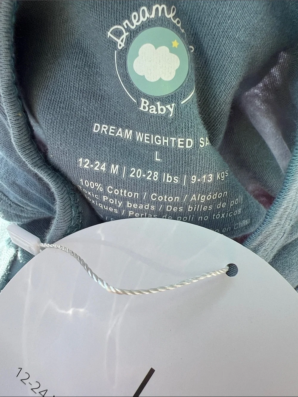 NEW Dreamland Baby Weighted Swaddle Sleep Sack 12-24 Months Ocean Blue